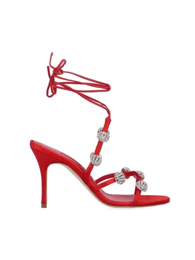 Manolo Blahnik 'elsaka' Sandals In Red