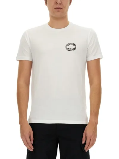 Moschino Logo Printed Crewneck T-shirt In White