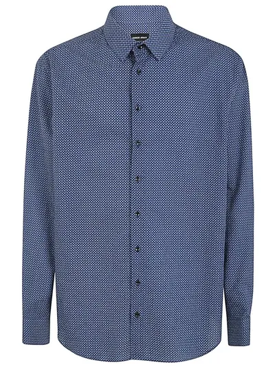 Giorgio Armani Fantasy Shirt In Blue