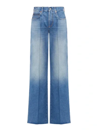 Gucci Washed Cotton Denim Jeans In Blue