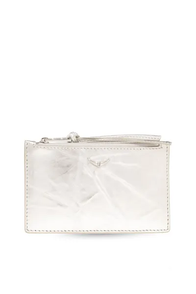 Zadig & Voltaire Long Eternal Metallic Effect Coin Purse In Silver