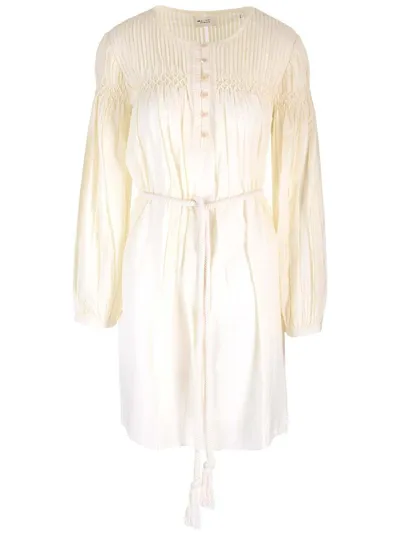 Isabel Marant Étoile Adeliani Pleat Detailed Midi Dress In Beige