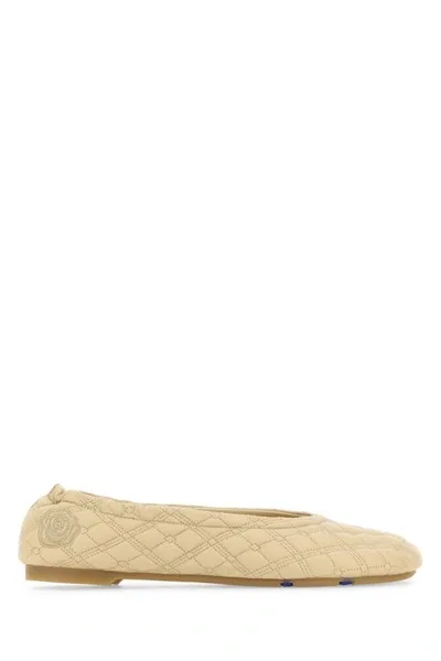 Burberry Sadler Quilted Lambskin Ballerina Flats In Yellow