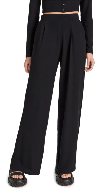 Leset Lauren Pleated Pocket Pant In Black