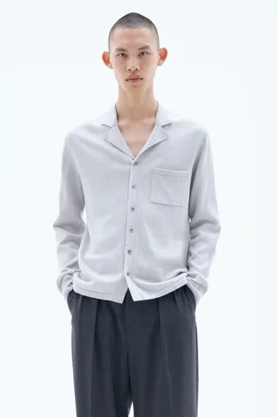 Filippa K Cotton Linen Knitted Shirt In Grey