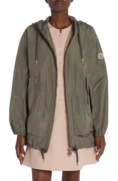 Moncler Melia Short Parka Jacket In Green