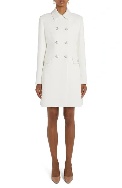 Versace Stretch Viscose Crepe Coat In White