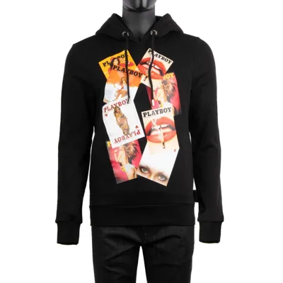 Pre-owned Philipp Plein X Playboy Magazin Cover Hoodie Sweater Kristalle Schwarz 08363