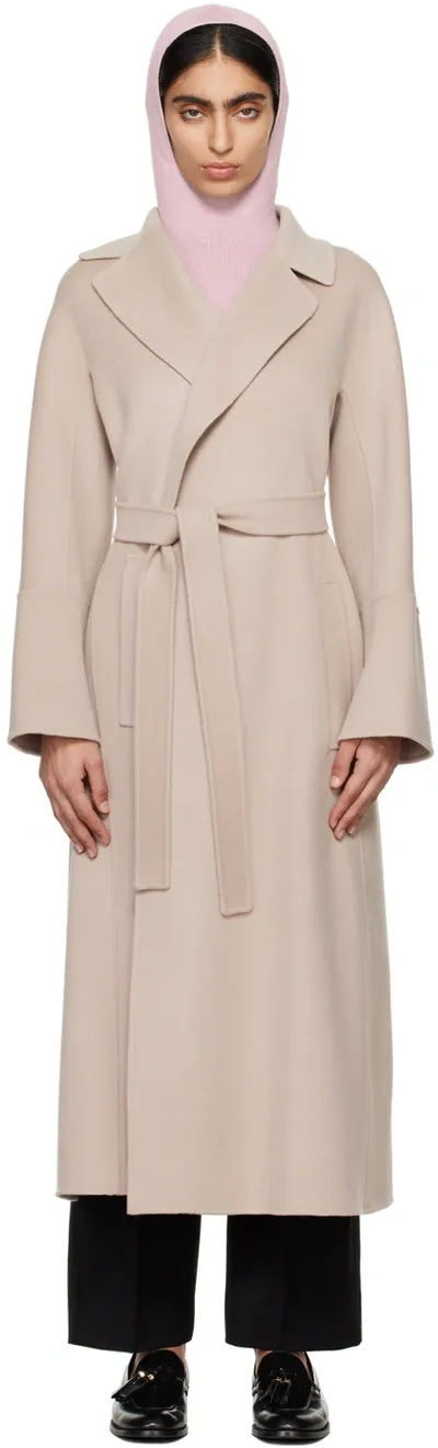 Max Mara Beige Elisa Coat In Neutrals