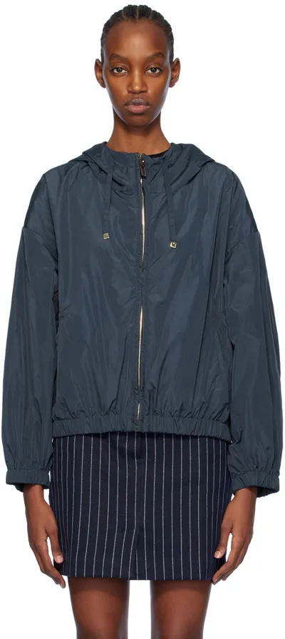 Max Mara Navy Taffci Jacket In 24 Ultramarine