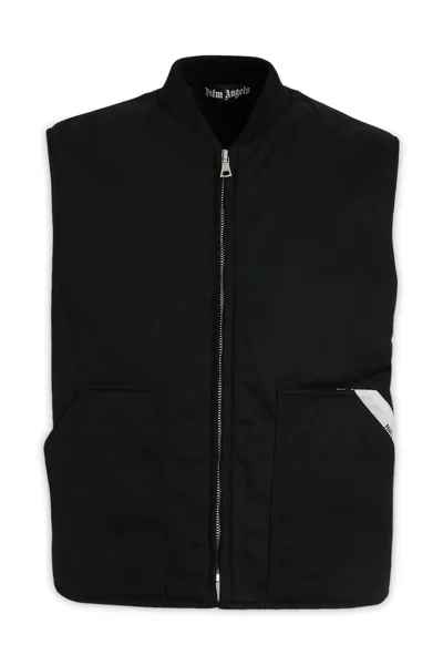 Palm Angels Sleeveless Jacket In Black