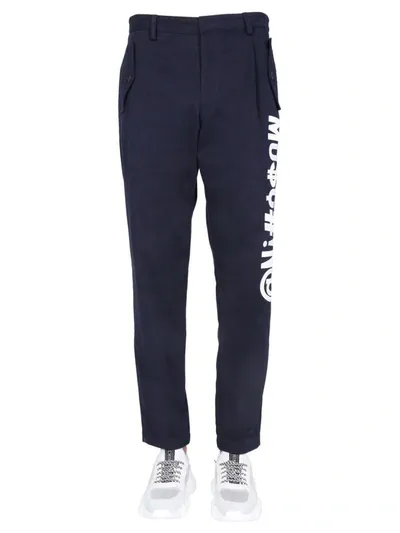 Moschino Symbols Logo Trousers In Blue