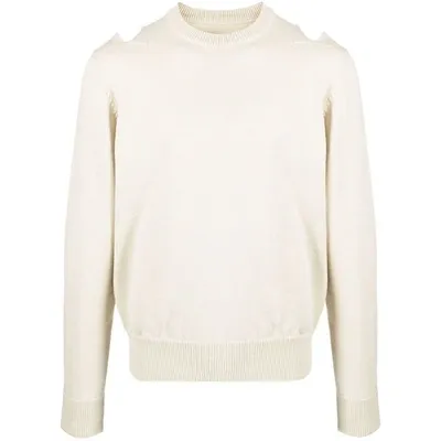 Jil Sander Cut-out Wool Jumper In Neutrals