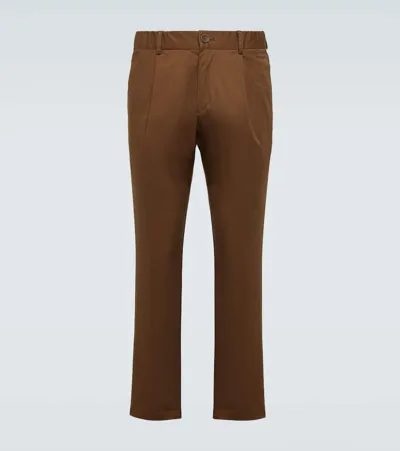 Herno Cotton-blend Straight Pants In Brown