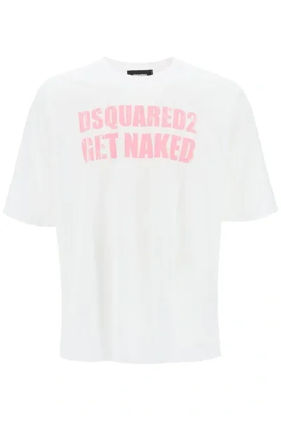 Dsquared2 Skater Fit Printed T-shirt In White