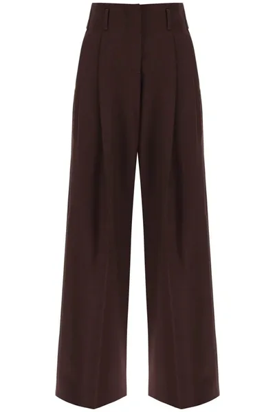 Golden Goose Flavia Wide Leg Pants In Chicory Coffee (brown)