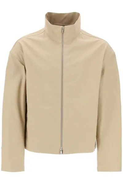 Jil Sander Boxy High-neck Jacket In Gray