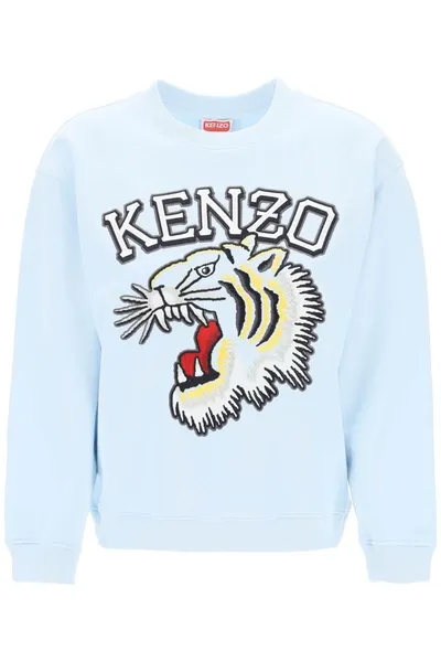 Kenzo Tiger Varsity Crew Neck Sweatshirt In Blue