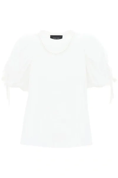 Simone Rocha Bow-embellished Cotton And Tulle T-shirt In White