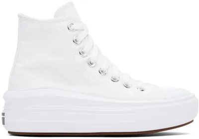 Converse White Chuck Taylor All Star Move High Top Sneakers In White/black