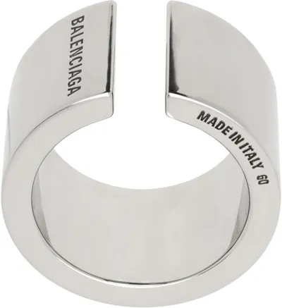 Balenciaga Silver Garage Ring In 0911 Antique Silver