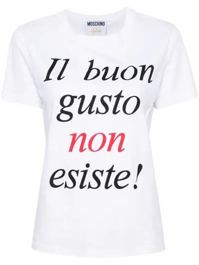 Moschino T-shirt Aus Bio-baumwolle In White