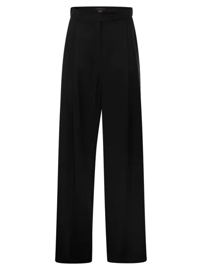 Max Mara Fiesta - Silk Flare Trousers In Black