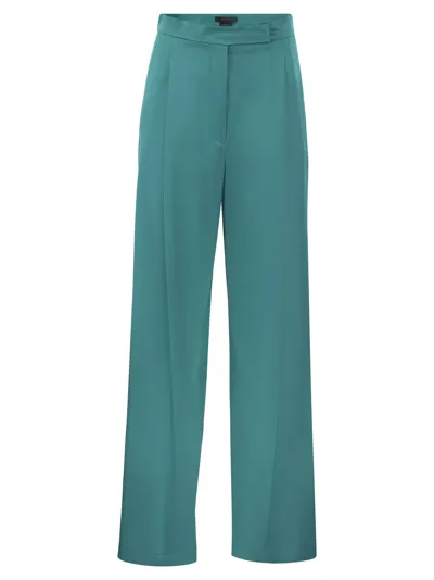 Max Mara Fiesta - Silk Flare Trousers In Green