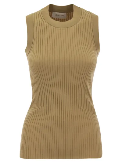 Sportmax Toledo - Knitted Vest In Beige