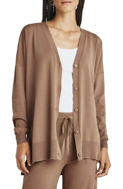 Splendid Veronica Button-front Tunic Cardigan In Macchiato