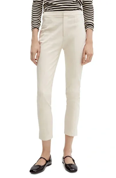 Mango Women's Crop Skinny Pants In Ecru