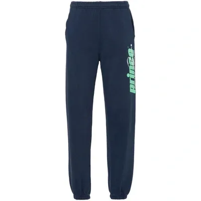 Sporty And Rich Prince Rebound Printed Cotton-fleece Track Pants In Blue