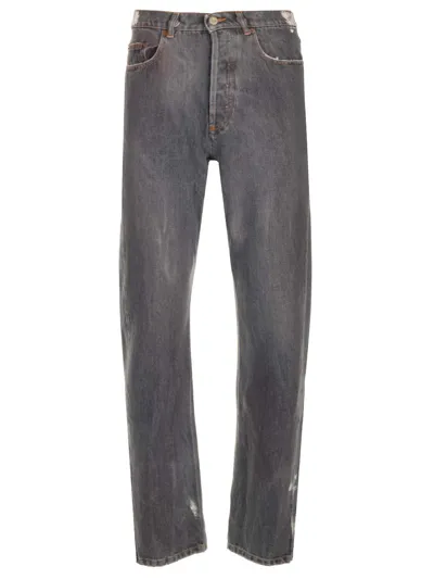 Magliano Unregular Dirty Jeans In Black