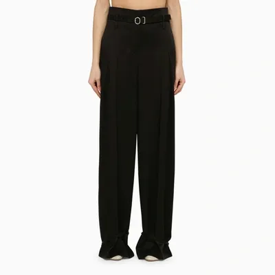 Jil Sander Belted Ankle-tie Tailored Trousers In Black