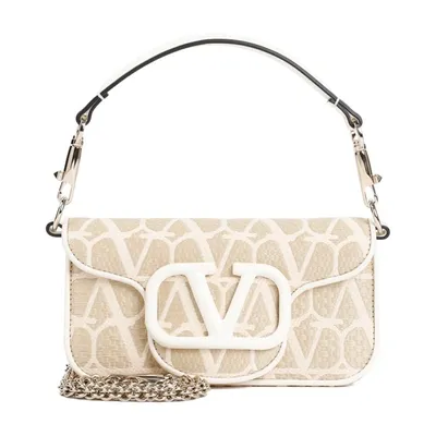 Valentino Garavani Small Shoulder Bag Loco` In Beige