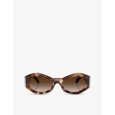 Versace Womens Brown Ve4466u Irregular-frame Injected Sunglasses In Brown Gradient