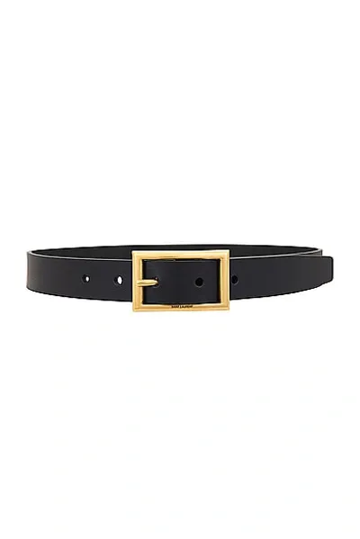 Saint Laurent Rectangle Buckle Belt In Nero