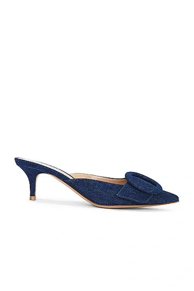 Gianvito Rossi Portofino Mules In Mid Blue