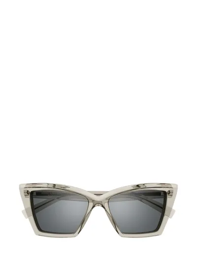 Saint Laurent Eyewear Cat In Beige