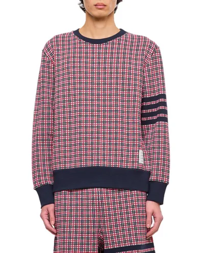 Thom Browne Check Jacquard 4 In Pink