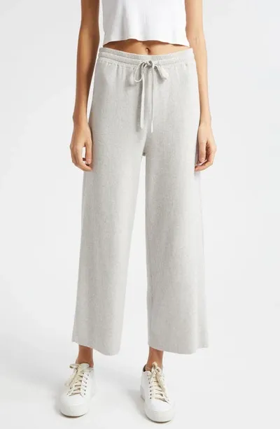 Atm Anthony Thomas Melillo Cotton Cashmere Cropped Wide-leg Pants In Ash Grey