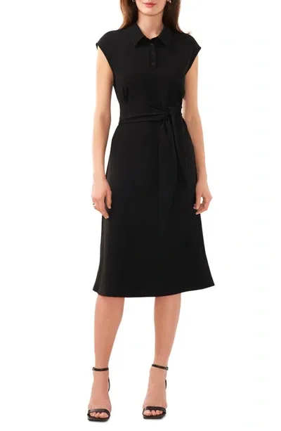 Halogen Cap Sleeve Midi Dress In Rich Black