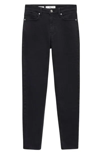 Mango Skinny Cropped Jeans Black Denim