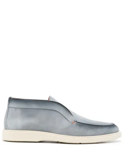 Santoni Gradient Suede Desert Boots In Blue