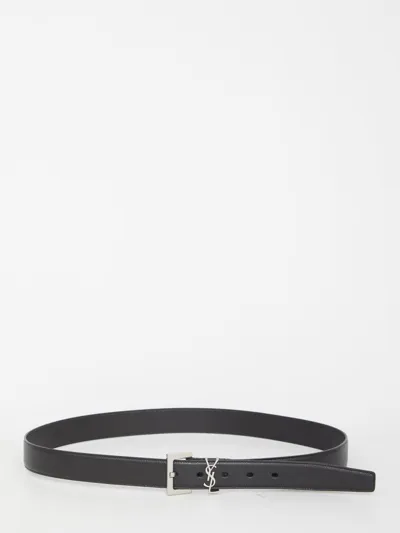 Saint Laurent Cassandre Belt In Black