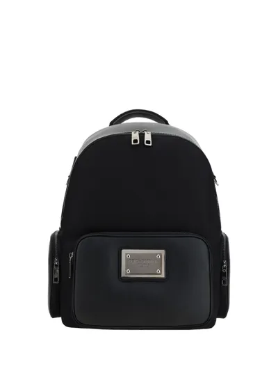 Dolce & Gabbana Leather Backpack In Black