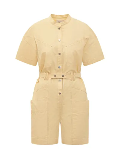 Isabel Marant Étoile Kiara Short Sleeved Overall In Yellow