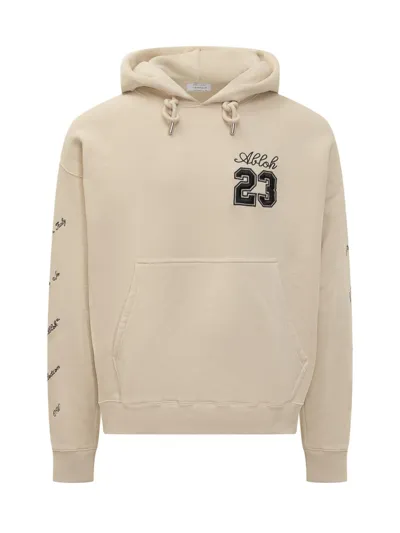 Off-white 23 Logo Skate Hoodie In Beige