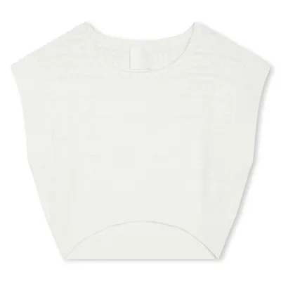 Givenchy Kids' 4g Logo-jacquard Cropped Vest In White