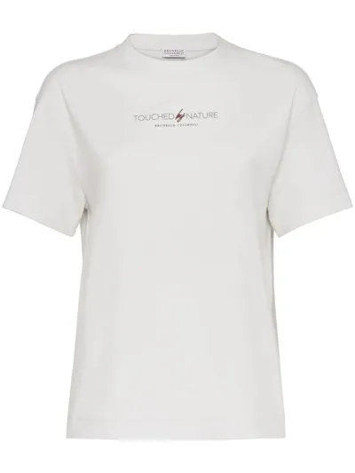 Brunello Cucinelli T-shirt With Print In White